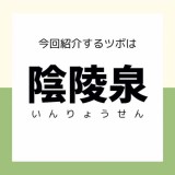 【陰陵泉】ツボ押しセルフケア／水分代謝を促進し浮腫などに…